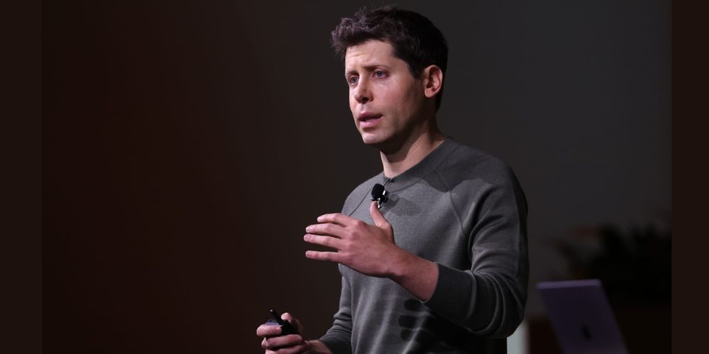 image shown as a person and founder Sam Altman 